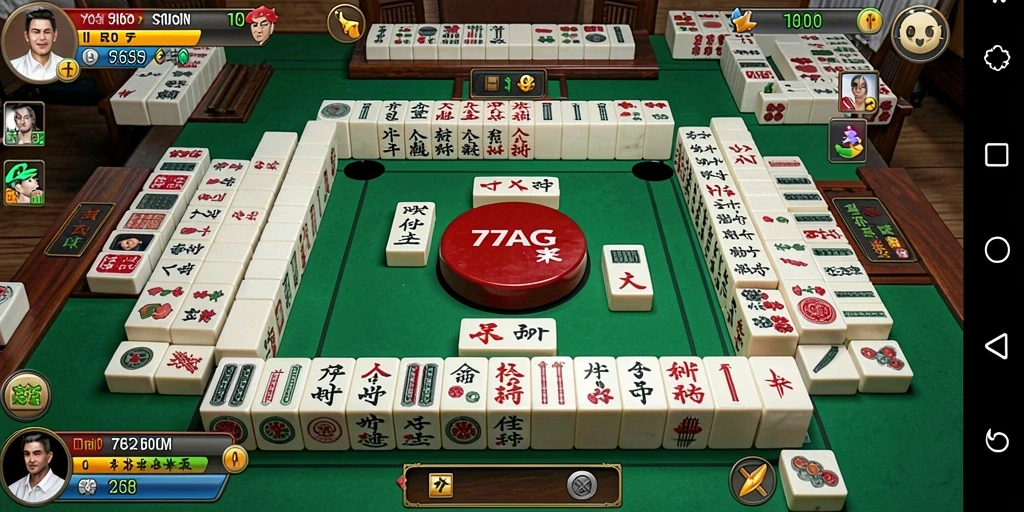 Screenshot utama 77AG menampilkan gameplay Mahjong yang mendebarkan.