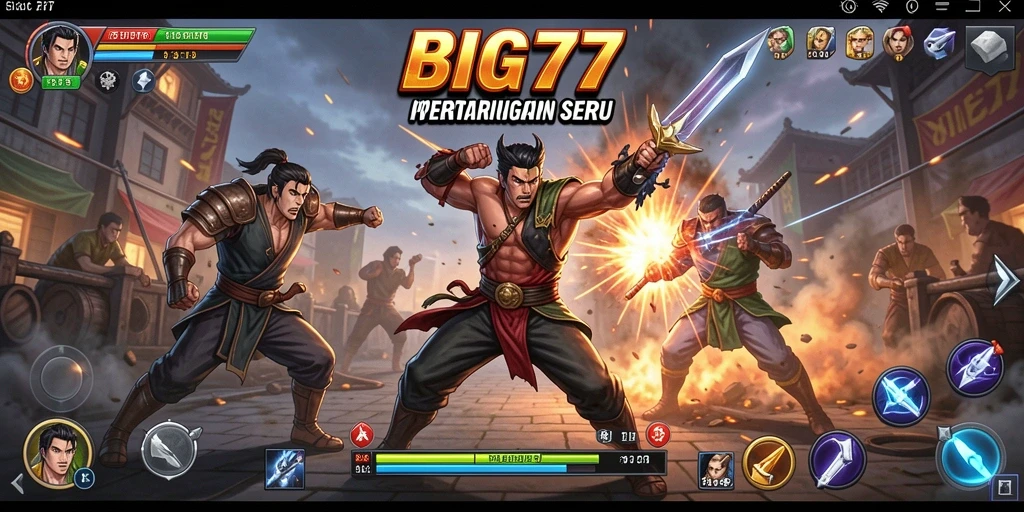 Tangkapan layar BIG77 menampilkan aksi pertarungan yang intens dan mendebarkan.