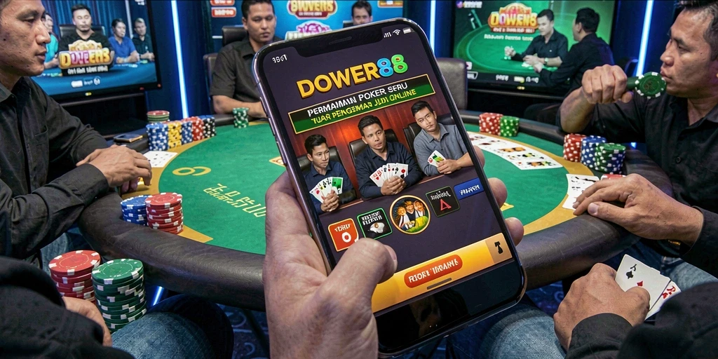 Tampilan gameplay DOWER88 yang menarik saat permainan poker berlangsung.