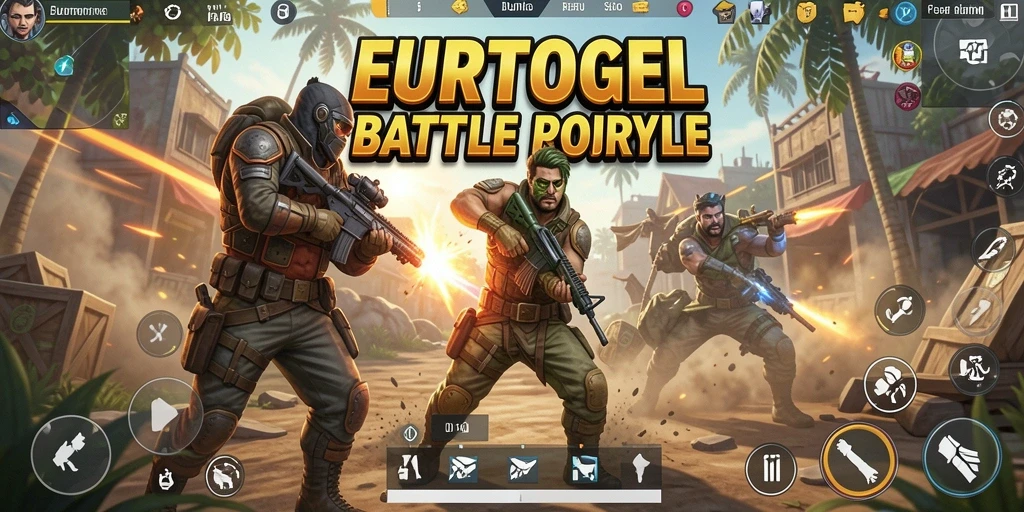 Gameplay seru di medan perang EUROTOGEL Battle Royale.