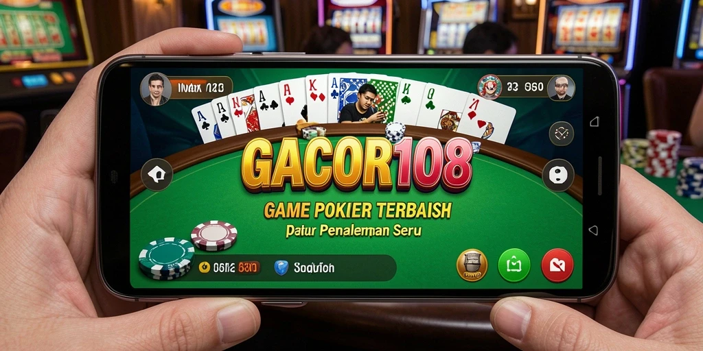 Tampilan screenshot GACOR108 yang menunjukkan suasana seru permainan Poker.