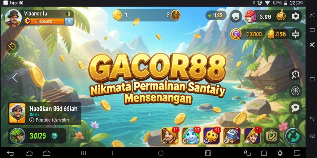Screenshot menunjukkan gameplay seru dari GACOR88 yang penuh warna.