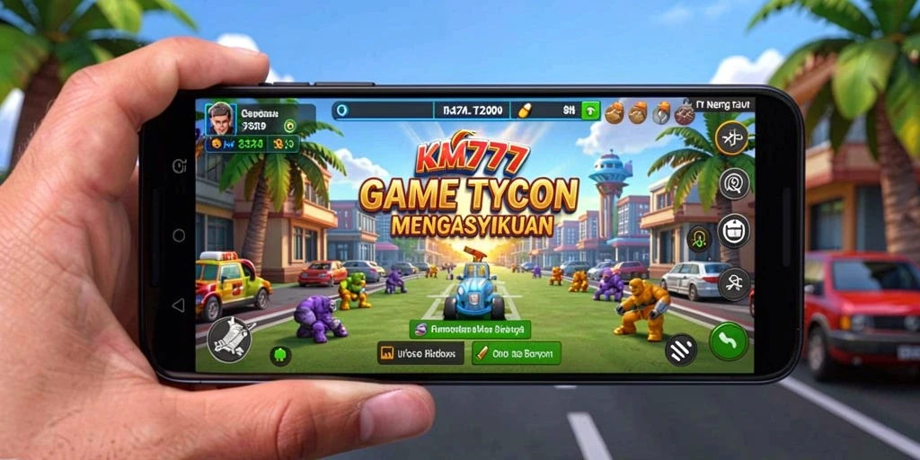 Screenshot KM777 menampilkan gameplay Tycoon yang seru dan interaktif.
