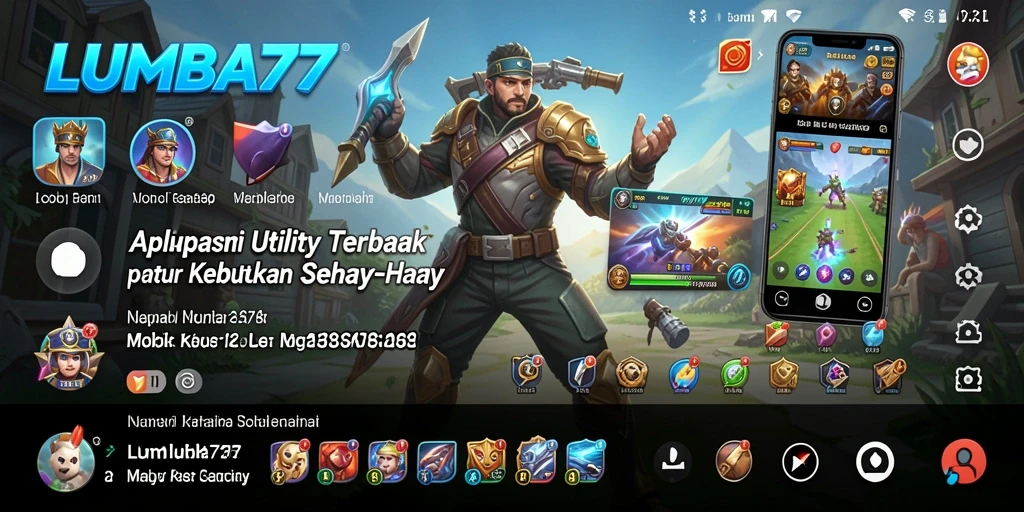 Screenshot LUMBA77 menampilkan interface aplikasi Utility yang modern.