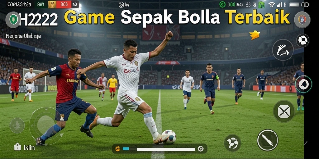 Screenshot permainan <strong>OH222</strong> menampilkan aksi seru di lapangan sepak bola.