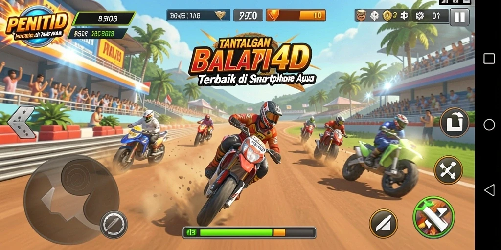Tampilan gameplay seru dari balapan mobil di PENITI4D.