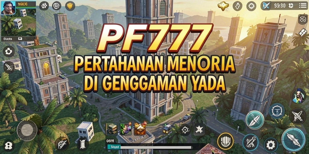 Tangkapan layar utama PF777 menampilkan aksi seru dalam permainan Tower Defense.