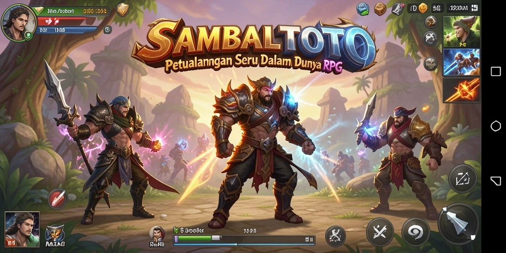 Screenshot gameplay SAMBALTOTO menampilkan pertarungan seru dan karakter beragam.