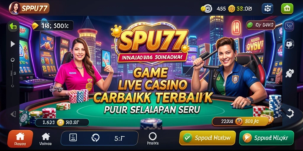 Tampilan gameplay SPBU77 dengan dealer langsung dan suasana kasino.
