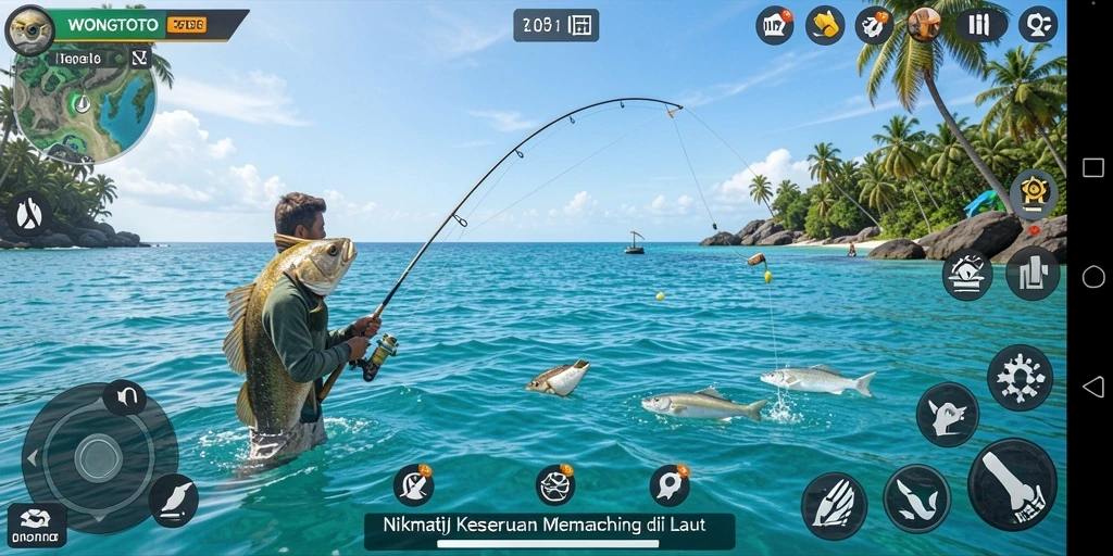 Screenshot menampilkan gameplay seru berburu ikan di WONGTOTO.