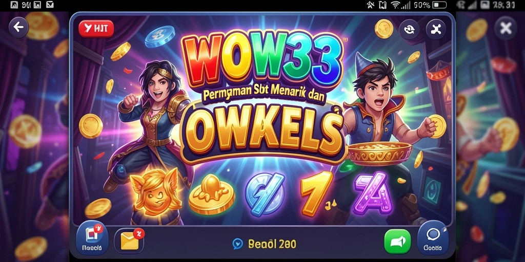 Screenshot utama WOW33 menampilkan gameplay Slot yang seru.
