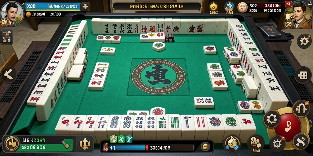 Screenshot gameplay X88 yang menunjukkan aksi seru permainan Mahjong.